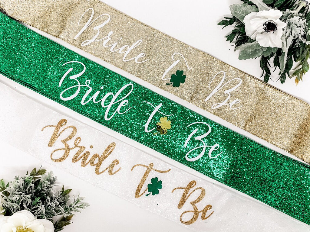 Future Mrs. Your Last Name Bachelorette Party Sash - Gold Glitter Pr